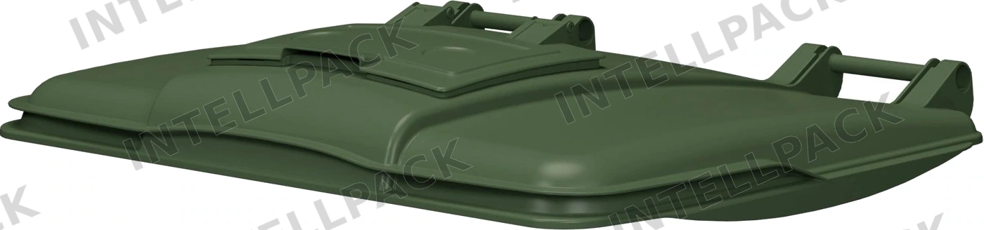 Крышка для мусорного контейнера 1100 л iPlast зелёная с мини-крышкой (опт)