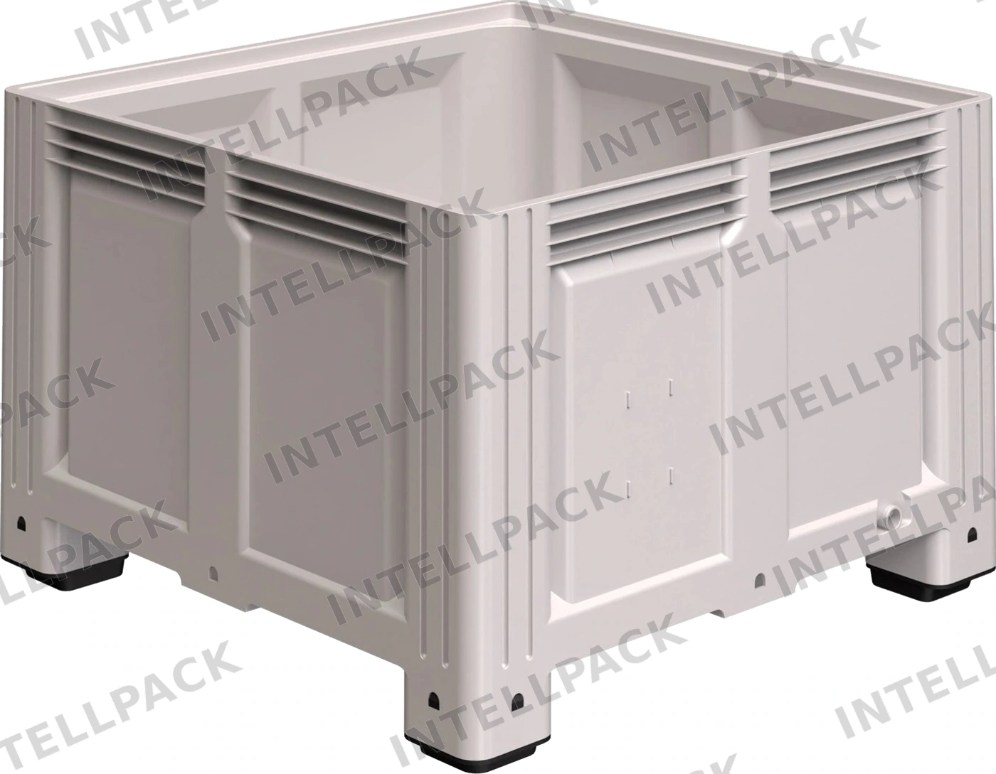 Большой контейнер 1130x1130x760 мм iPlast iBOX светло-серый со сплошными стенками и дном, на ножках
