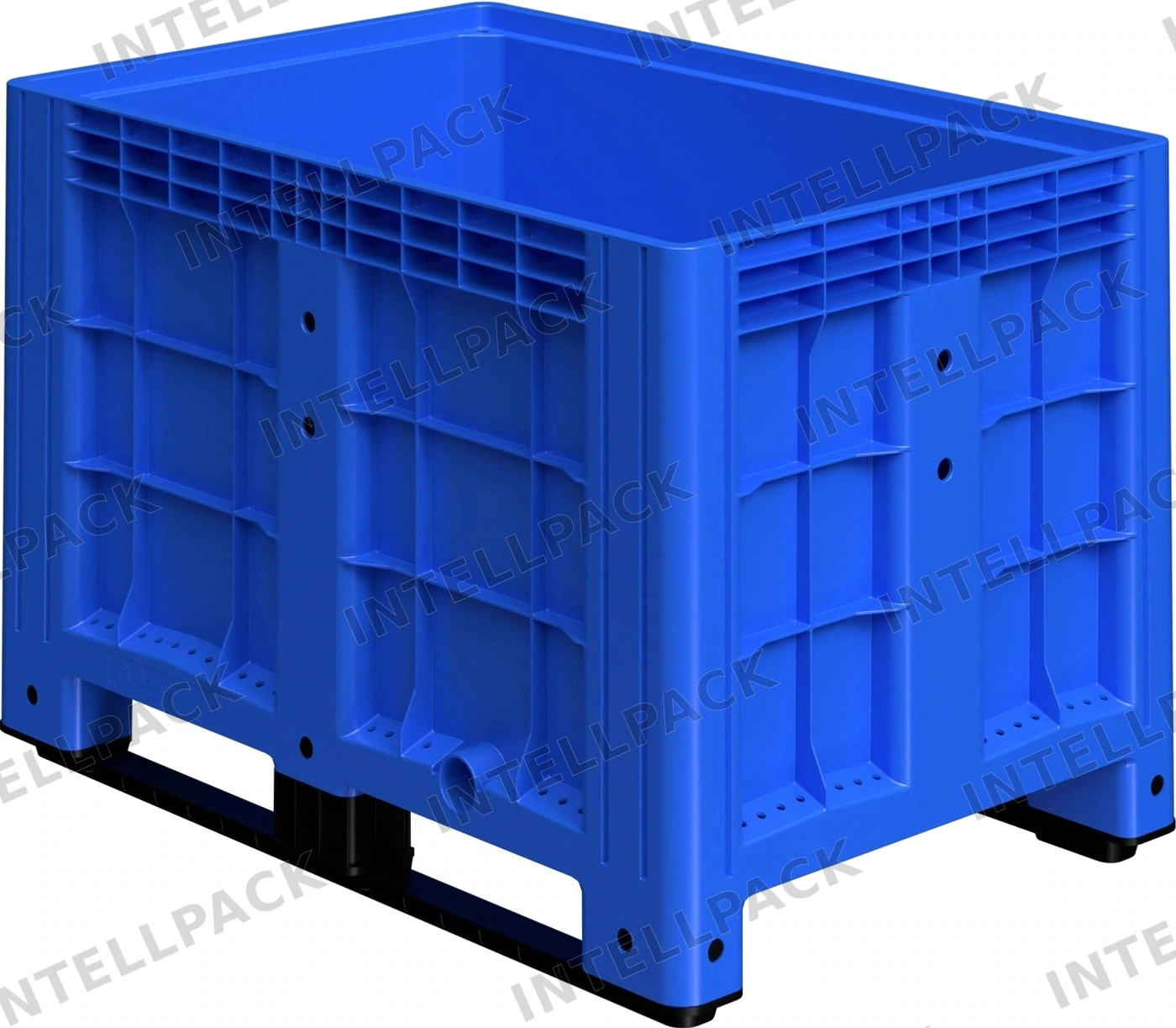 Большой контейнер 1200x800x800 мм iPlast iBOX голубой со сплошными стенками и дном, на полозьях