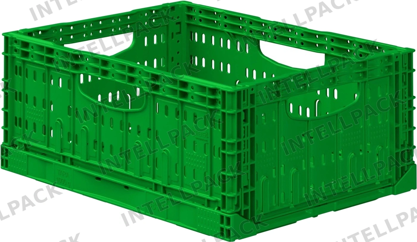 Складной ящик FC-4317 400х300х170 мм iPlast салатовый перфорированный