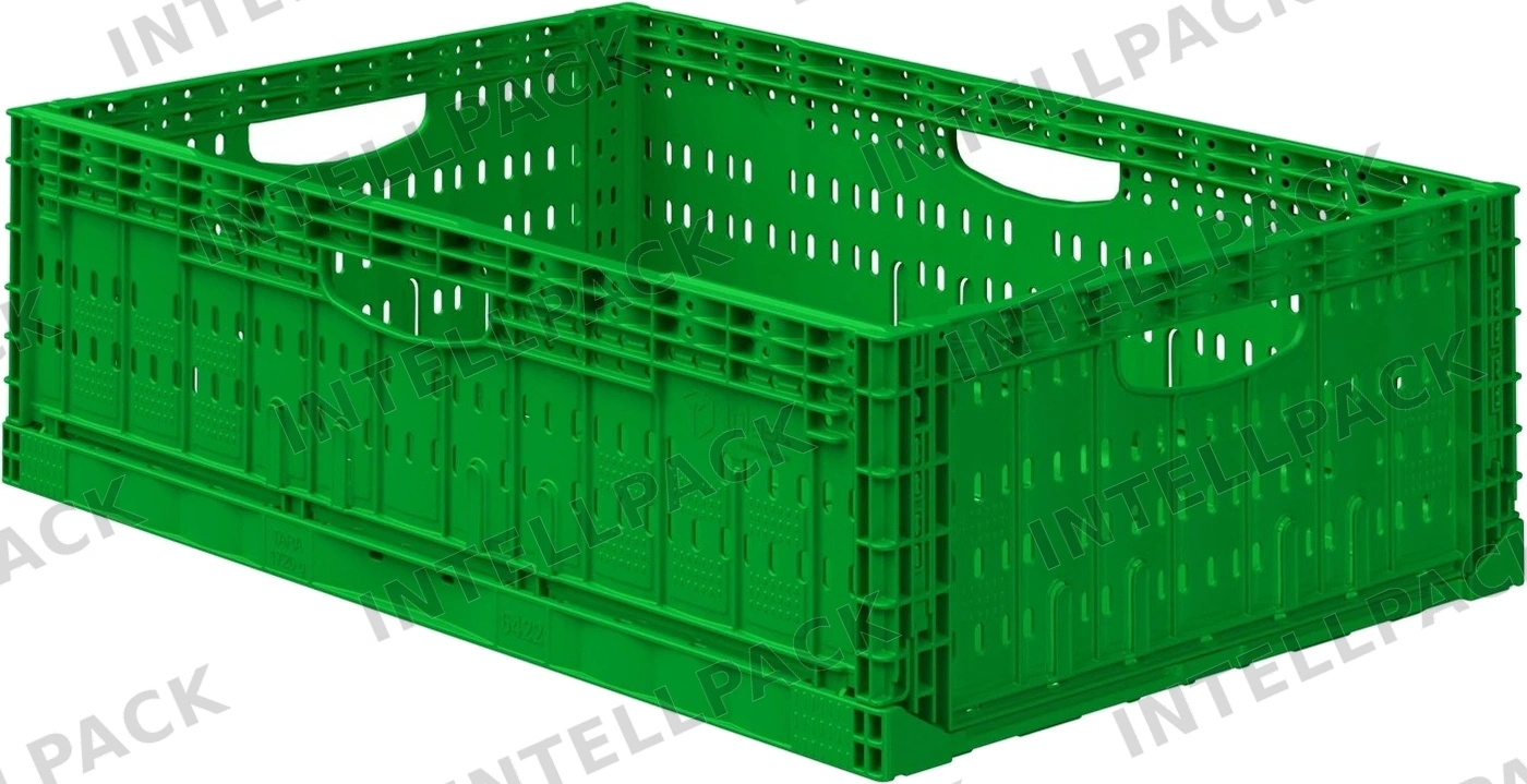 Складной ящик FC-6418 600х400х180 мм iPlast салатовый перфорированный