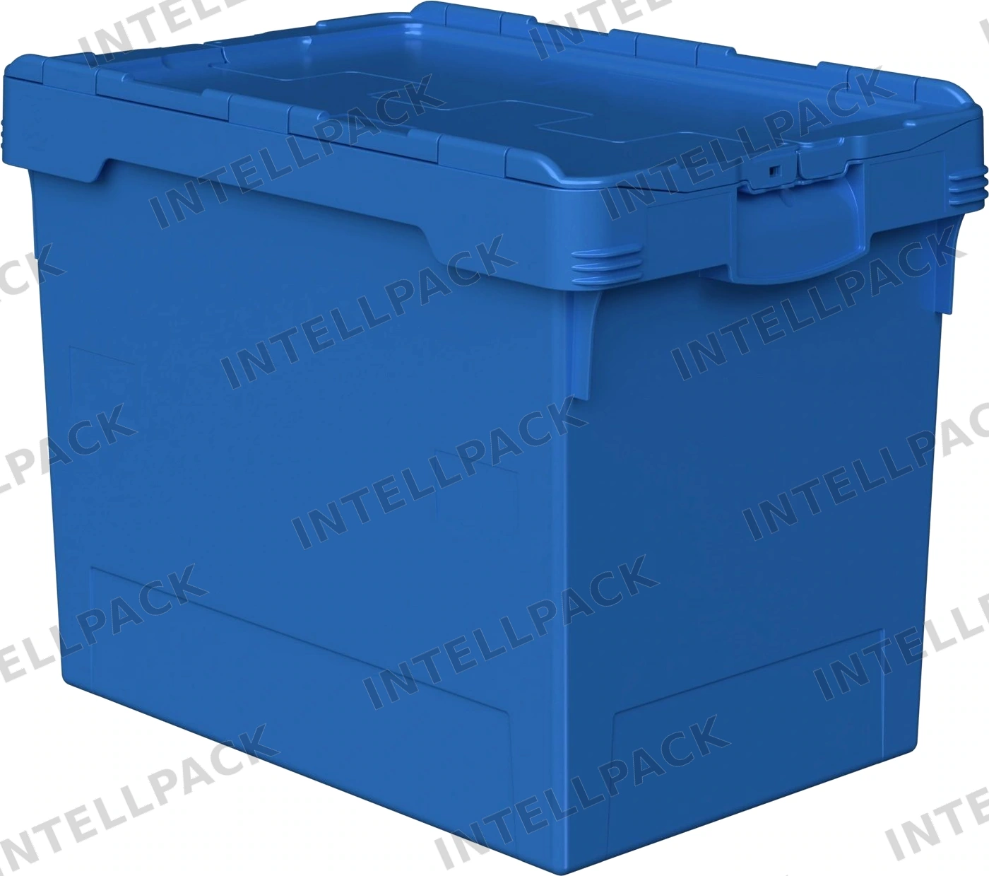 Вкладываемый контейнер INSTORE KV-6442.1 600х400х420 мм iPlast голубой со сплошным дном и распашной крышкой