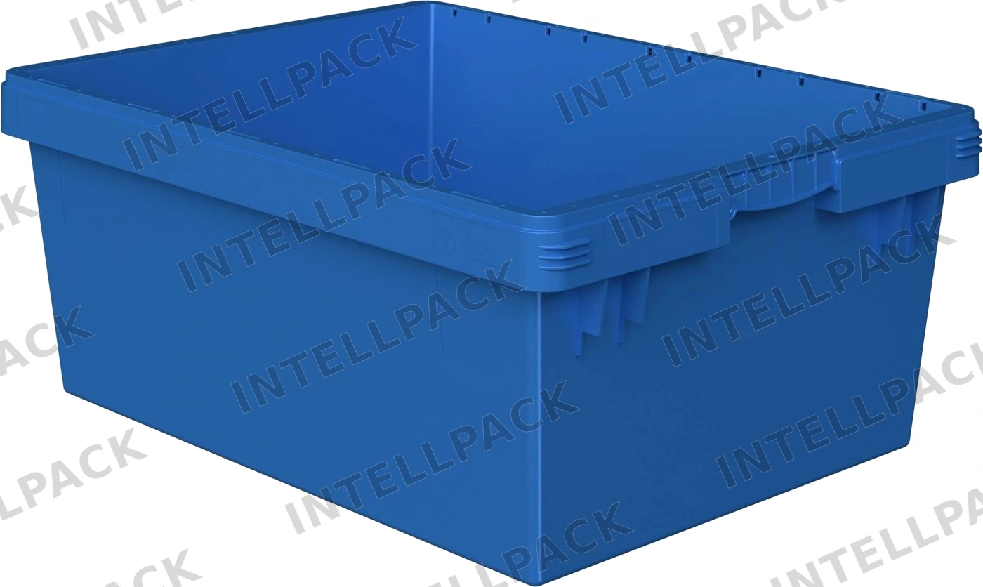 Вкладываемый контейнер INSTORE KV-8632.1 800х600х320 мм iPlast голубой со сплошным дном и штабельным упором